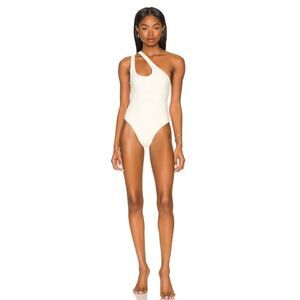L Space Phoebe White One Shoulder One Piece Bathing Suit